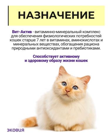 Vit-Active A complex of vitamins for cats over 7 years 3 pcs - Buy Online on GoSupps.com