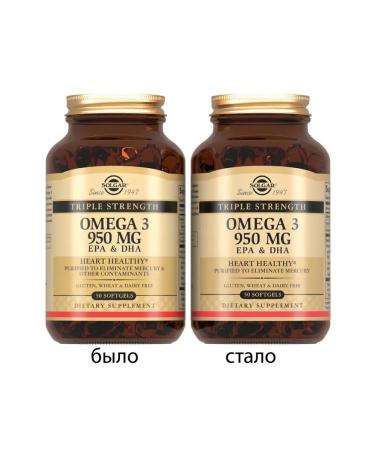 SOLGAR Triple omega-3 950 mg EPK and DGK 50 pcs - Buy Online on GoSupps.com