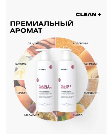 CLEANPLUS Hair shampoo and balm female set 400 + 400 ml - Buy Online on GoSupps.com