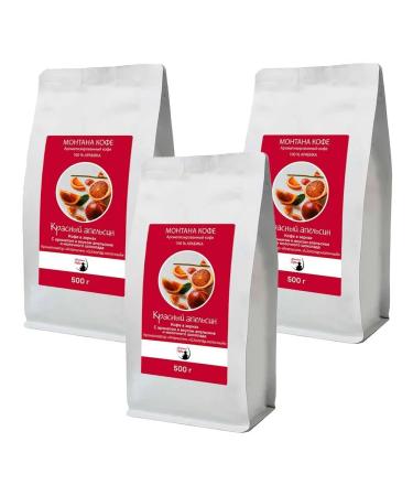 Montana coffee Coffee in the grains of Montana Red Orange (3*500 g) gr. - Buy Online on GoSupps.com
