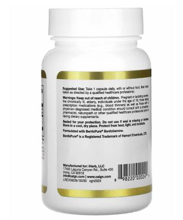 California Gold Nutrition Benfotiamine for weight loss - Buy Online on GoSupps.com