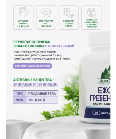 Mushroom Picker's Shop Ezhovik Chanbone mycelium 60 capsules of 800 mg - Buy Online on GoSupps.com