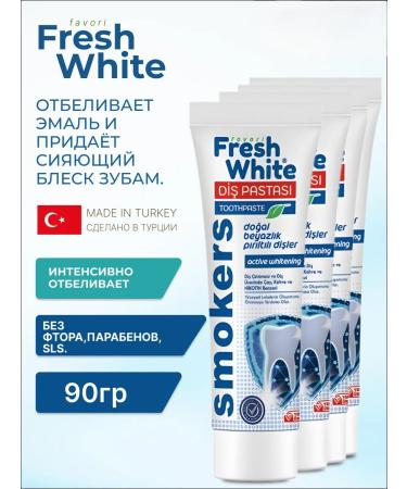 Turkish pasta Toothpaste whitening from caries and plaque set 4 pcs