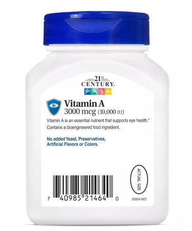 21st Century Vitamin a 3000 MCG 10000 IU 110 Softgels (vitamin A) - Buy Online on GoSupps.com