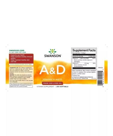 Swanson Vitamin A vitamin d a and d - Buy Online on GoSupps.com