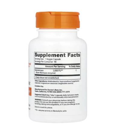 Doctor's Best NATTOKINAZ NATTOKINASE 90 capsules - Buy Online on GoSupps.com