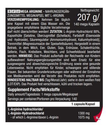 Scitec Nutrition Arginine Mega Arginine 140 Caps - Buy Online on GoSupps.com