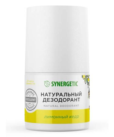 Roll-on deodorant SYNERGETIC 50 ml - aluminum-free natural lemon cedar. - Buy Online on GoSupps.com