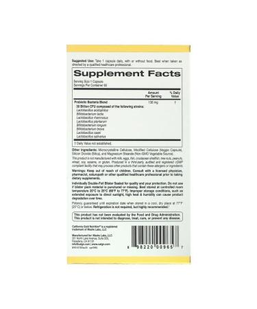 California Gold Nutrition Lactobif30 Probiotic - Buy Online on GoSupps.com