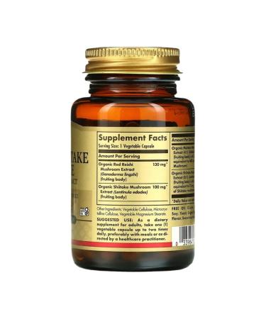 SOLGAR Reishi mushroom extract Shiitake Maitaka 50 pcs 505 mg - Buy Online on GoSupps.com