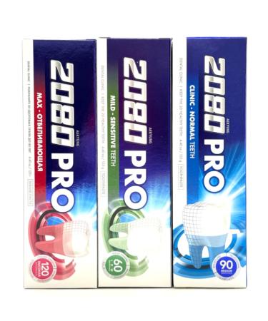 Dental Clinic 2080 Set of toothpaste Pro Max 3 pieces of 125 grams