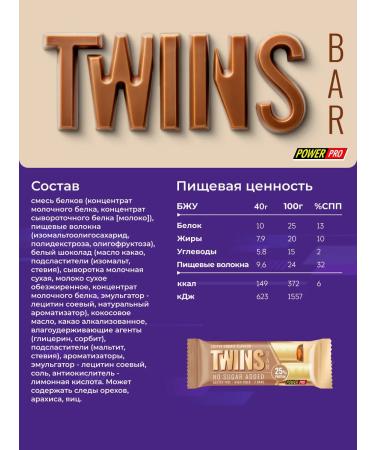POWER PRO Twins bar protein bars Coffee cookies 20 pcs - Buy Online on GoSupps.com