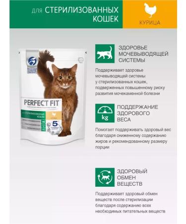PERFECT FIT Dry food for sterilized cats 0.19kg 16pcs chicken - Buy Online on GoSupps.com