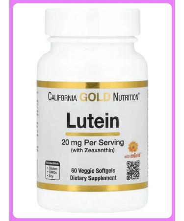 California Gold Nutrition Luthein with Zeaksantin 20 mg 60 plant capsules