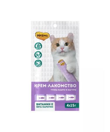 Mnyams Cream-stall for cats with tuna Katsuo and Maguro 4x15g - Buy Online on GoSupps.com