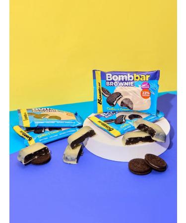 BombBar Brownie's protein cookies without sugar 50g x 10pcs - Buy Online on GoSupps.com