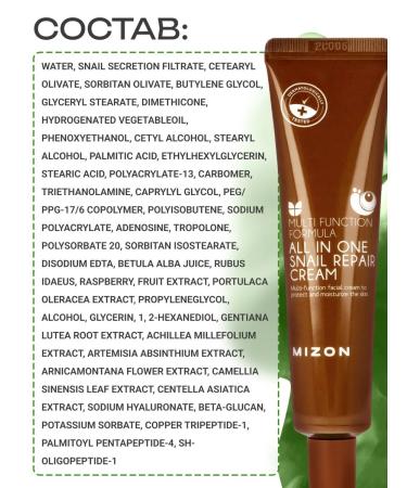 MIZON Face cream with a sliding snail extract - Buy Online on GoSupps.com