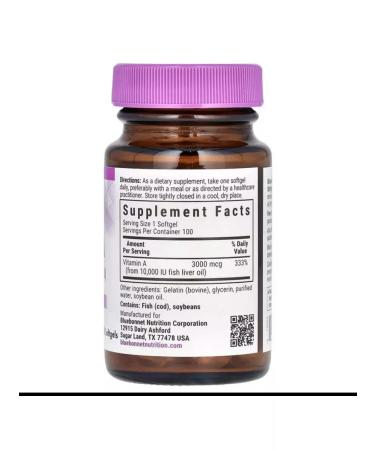 Bluebonnet Vitamin A in capsules 10 000 - Buy Online on GoSupps.com