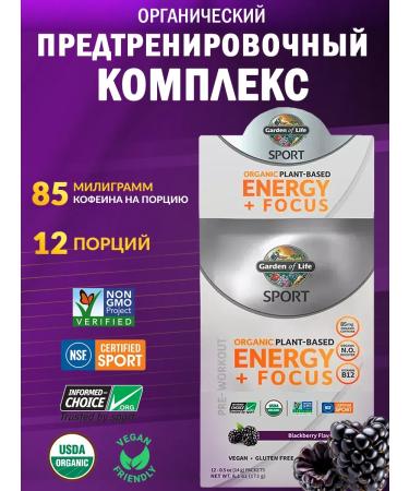 Garden of Life Energy + Focus Focus Black Blackmarks 12 packages