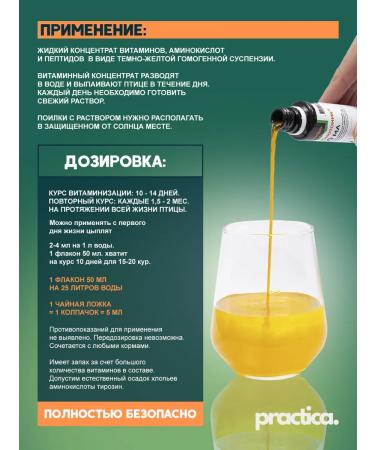 pracrica Abyiotonik vitamins for chickens and other animals 100 ml (2 pcs) - Buy Online on GoSupps.com
