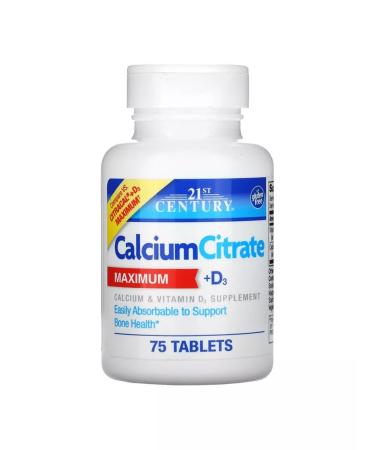 21st Century Calcium citrate and vitamin D3 75 tablets