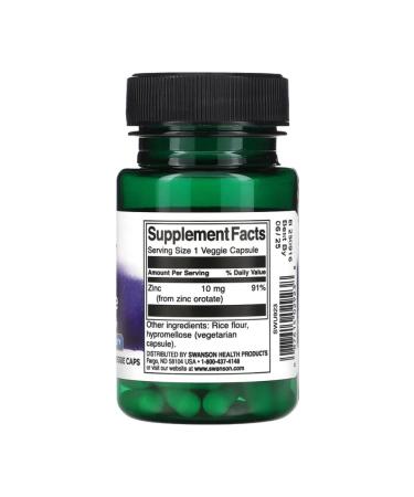 Swanson Zinc Orootat zinc 10 mg zinc orotate 60 capsules - Buy Online on GoSupps.com