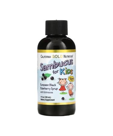 California Gold Nutrition Strengthening for children Sambucus for Kids with Echinac 120 ML - Buy Online on GoSupps.com