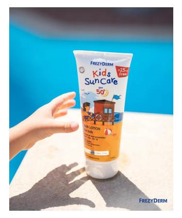 FrezyDerm Children's sunscreen for the face and body SPF50+ 175ml - Buy Online on GoSupps.com