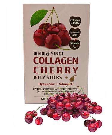 SINGI Collagen Cherry Jelly Sticks collagen jelly with cherry 30pcs