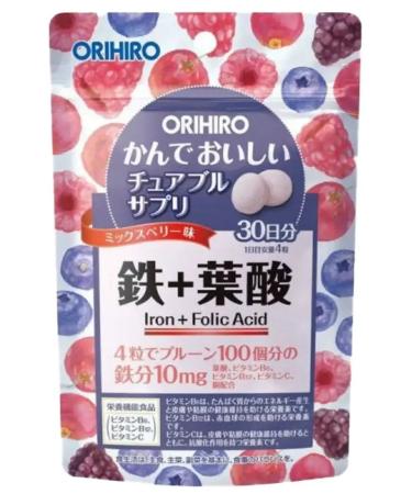 Orihiro Iron with vitamins the taste of forest berries 120 tablets - Buy Online on GoSupps.com