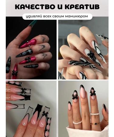 It's All For Creative Figures for nails bows are long black 25 pcs - Buy Online on GoSupps.com
