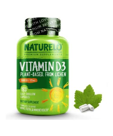 NATURELO Vitamin D3 on a plant basis 5000 IU 180 capsules - Buy Online on GoSupps.com