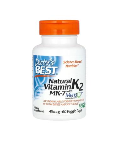 Doctor's Best Vitamin K2 MK-7 with Menaq7 45 g 60 capsules - Buy Online on GoSupps.com