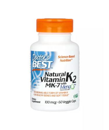 Doctor's Best Vitamin K2 (MK-7) with Menaq7 100 g 60 capsules - Buy Online on GoSupps.com