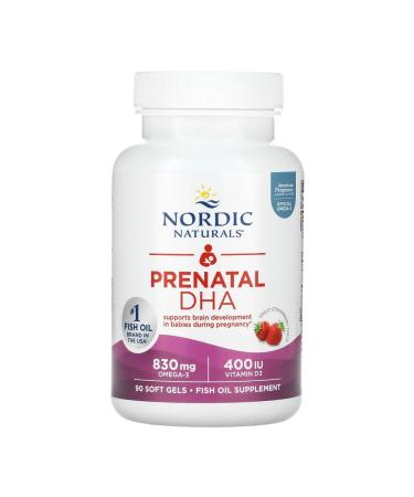 Nordic Naturals Prenatal omega for pregnant women strawberry taste 90 caps - Buy Online on GoSupps.com