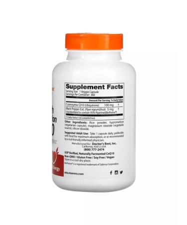 CoQ10 with Bioperine Coenzyme Q10 100 Mg 360 capsules - Buy Online on GoSupps.com