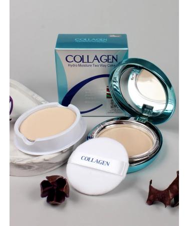 face powder Moisturizing collagen compact with SPF