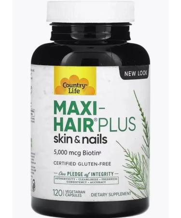 Country Life Skin hair nails biotin 5000 g 120 plant capsules - Buy Online on GoSupps.com