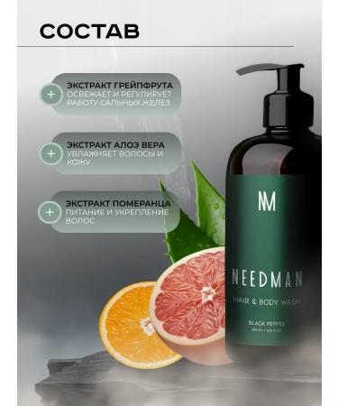 NeedMan Male hair shampoo and shower gel 2B1 - Buy Online on GoSupps.com