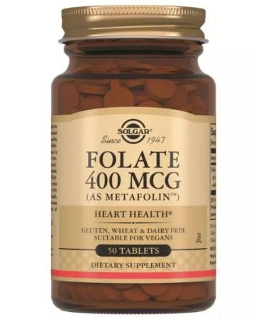 Solgar folat 400 mcg metapolin 50 tab (250 mg) x 3 - Buy Online on GoSupps.com