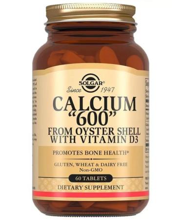 Solgar Calcium 600 dietary supplements 60 tabs (2.02 g) x 3 - Buy Online on GoSupps.com