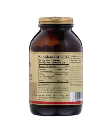 Solgar Calcium 600 dietary supplements 60 tabs (2.02 g) x 3 - Buy Online on GoSupps.com