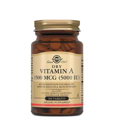 Solgar dry vitamin A 1500 g 100 tab (370 mg) x 2 units - Buy Online on GoSupps.com
