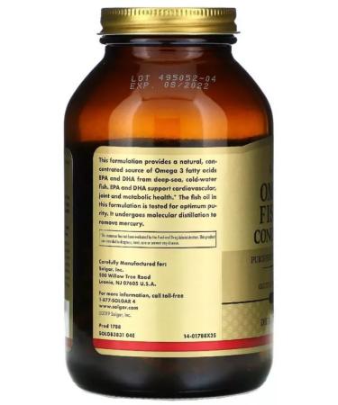 Solgar concentrate omega 3 120 caps (1425 mg) x 3 - Buy Online on GoSupps.com
