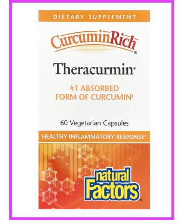 Natural Factors Theracurmin curcumin 60 plant capsules