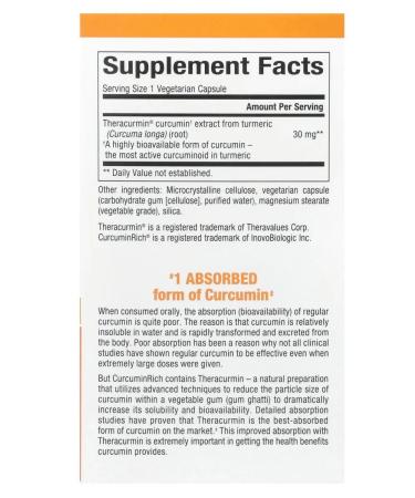 Natural Factors Theracurmin curcumin 60 plant capsules - Buy Online on GoSupps.com