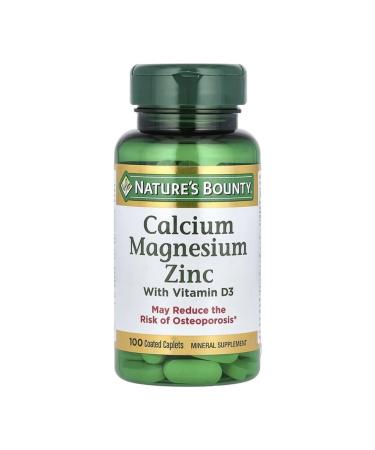 Nature's Bounty Calcium magnesium and zinc with vitamin D3 100 capsules in the shell