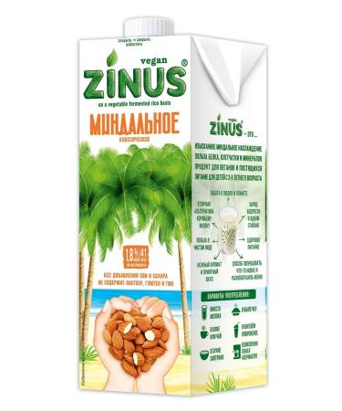 Zinus Almond milk 1 l x 12 pcs - Buy Online on GoSupps.com