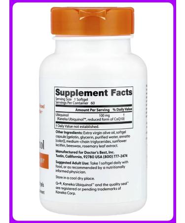 Doctor's Best Kilikhinol (Coenzym Q10) with KANEKA 100 mg 60 capsules - Buy Online on GoSupps.com