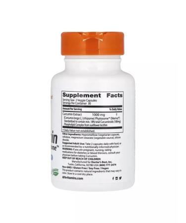 Doctor's Best Kurkumin phytosomes 60 plant capsules - Buy Online on GoSupps.com